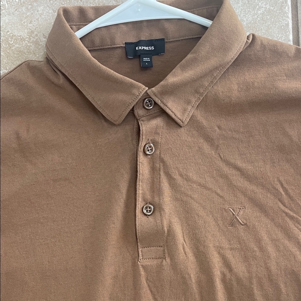 Express Men's Brown Polo Shirt